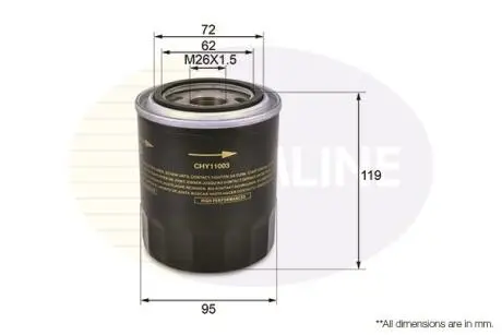 Масляний фільтр COMLINE CHY11003