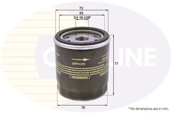 Масляний фільтр COMLINE CTY11171 (фото 1)