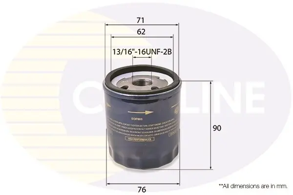 Масляний фільтр COMLINE EOF003 (фото 1)