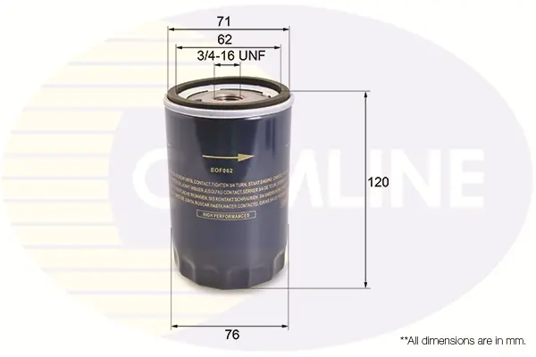 Масляний фільтр COMLINE EOF062 (фото 1)