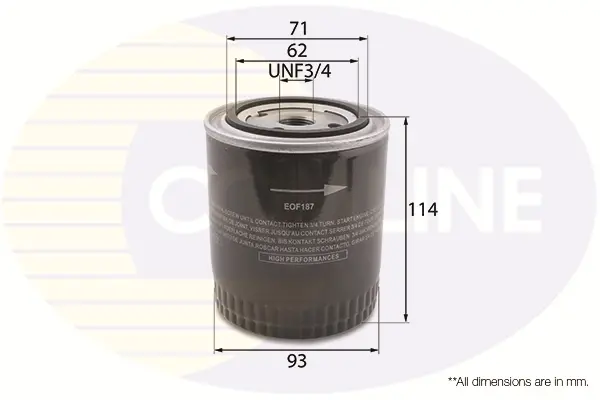 Масляний фільтр COMLINE EOF187 (фото 1)