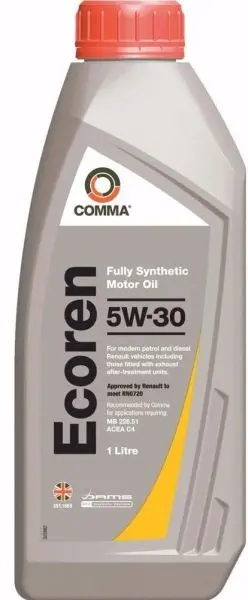 Моторна олива Ecoren (1L) 5W30 MB 226.51 RENAULT RN 0720 COMMA ECOREN 5W30 SYNT. 1L (фото 1)