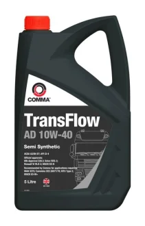 Моторна олива TRANSFLOW (5L) 10W40 API CI-4 SL ACEA A3 B4 E7 CUMMINS 20077 CUMMINS 20078 MACK EO-M PLUS MAN 3275 MB 228.3 MB 229.1 RENAULT RLD-2 VOLVO VDS-3 COMMA TRANSFLOW AD 10W40 5L