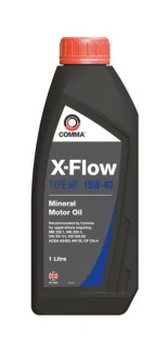 Моторна олива X-FLOW (1L) 15W40 API CF CG-4 SL ACEA A3 B3 MB 228.1 MB 229.1 VW 501.01 VW 505.00 COMMA X-FLOW MF 15W40 MIN. 1L