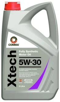 Моторна олива Xtech (5L) 5W30 API CF SL FORD M2C913 A FORD M2C913 B FORD M2C913 C FORD M2C913 D COMMA X-TECH 5W30 5L