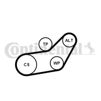Комплект (ремінь+ролики+помпа) Contitech 6PK1045WP3