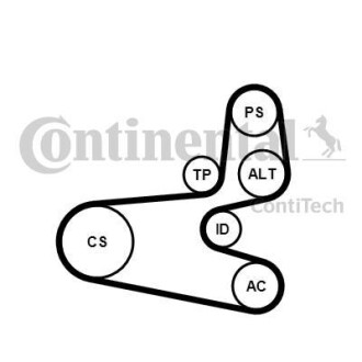 Комплект (ремінь+ролики) Contitech 6PK1560K1