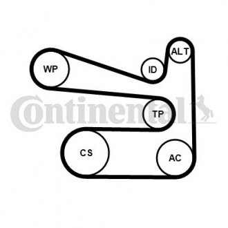 Комплект (ремінь+ролики) Contitech 6PK1693K1