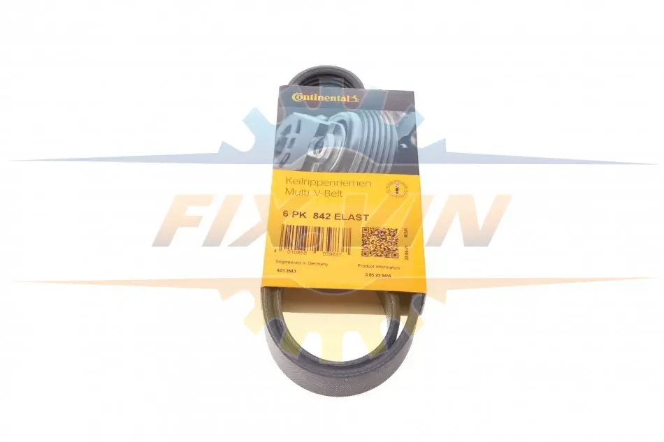 Ремінь генератора VW Golf VI/Caddy III 1.6-2.0 TDI 10-/Skoda Octavia 09-13/Audi A3 1.6/2.0TDI 03-13 CONTINENTAL 6PK842 ELAST Contitech 6PK842ELAST (фото 1)