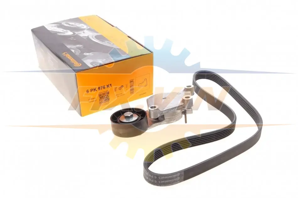 Комплект ременя генератора Ford Focus/Fiesta/Fusion 1.4/1.6TDCi 03-/Mazda 3 1.6 DI 04-13 CONTINENTAL Contitech 6PK976K1 (фото 1)