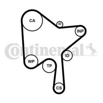 Комплект ремня грм + Помпа Contitech CT1216WP2