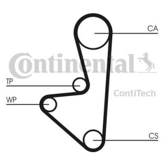 Комплект ГРМ (ремінь + ролик) Contitech CT607K1