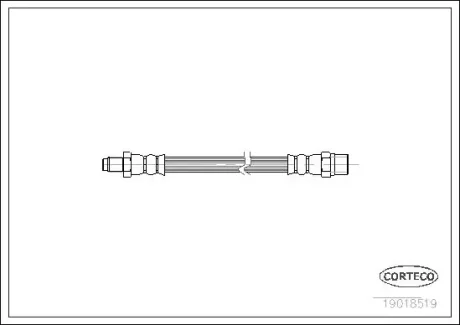 Тормозной шланг L=250 AUDI 90 B3 87-91, Quattro (85) -91, 893611775 CORTECO 19018519