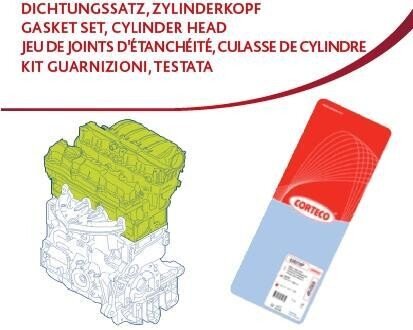 Комплект прокладок, головка цилиндра CORTECO 417406P