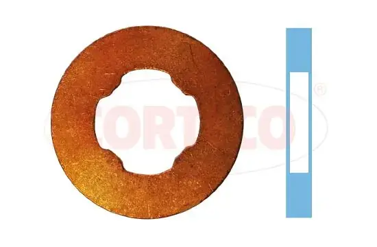 Шайба під форсунку (к-кт 6шт) BMW 3/5/6/7/X3/X5 M57 (7.1x15x1.6) CORTECO 49430620 (фото 1)