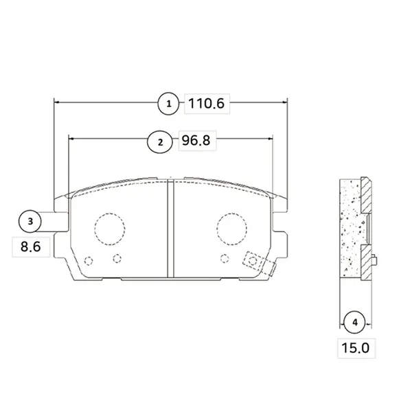 Колодки гальм Hyundai Terracan 2.5, 2.9, 3.5 01- задн. OLD CKKH-23 (вир-во) CTR GK0477 (фото 1)