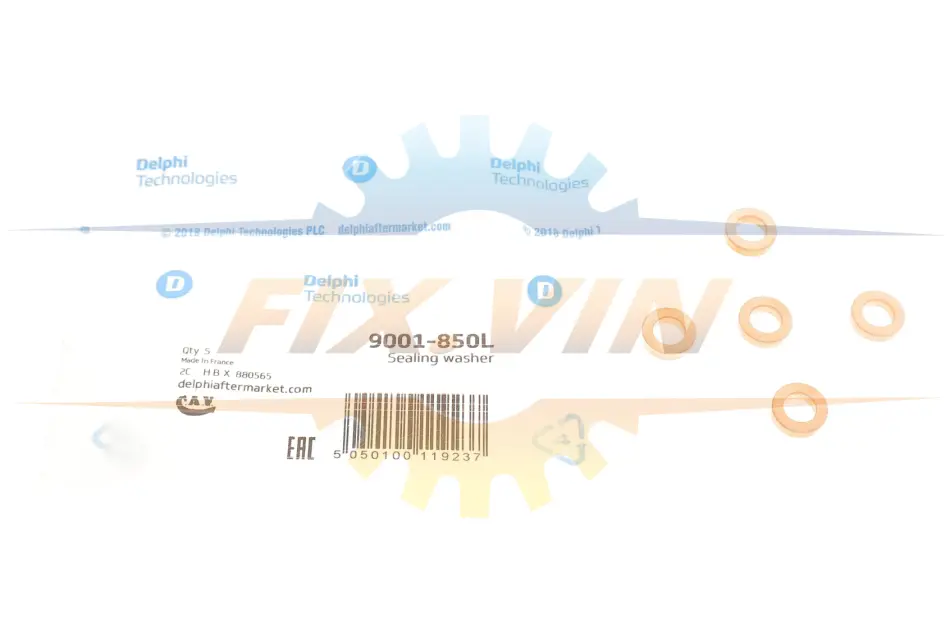 Шайба під форсунку CHEVROLET Cruze(J305)/Orlando(J309) "2,0CDI (к-т 5шт.) Delphi 9001850L (фото 1)