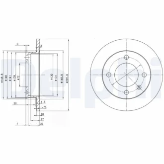 Гальмівний диск Delphi BG2118
