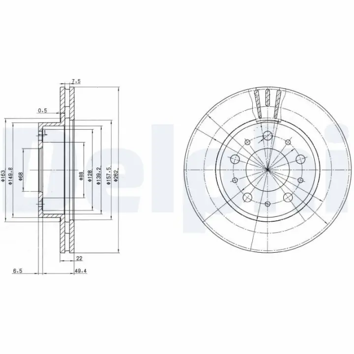 Тормозной диск Delphi BG2425C (фото 1)