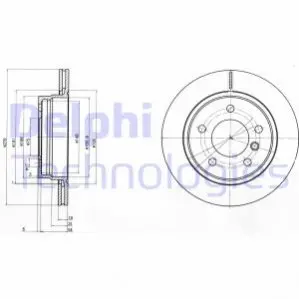 Диск гальмівний BMW 3(E46,E36) "R D=276mm "91-05 Delphi BG3041C (фото 1)