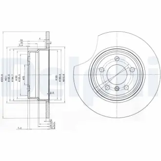 Диск гальмівний BMW X5(E53) "R D=324mm "00-07 Delphi BG3629