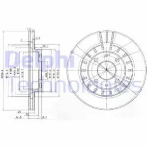 Диск гальмівний Lada 21110-21112 - 14"/15 Delphi BG3806 (фото 1)