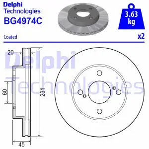 Гальмівний диск Delphi BG4974C