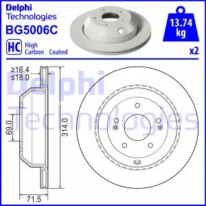 Гальмівний диск Delphi BG5006C (фото 1)