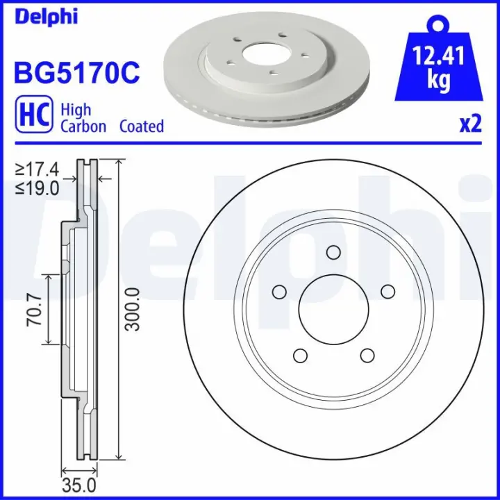 Гальмівний диск Delphi BG5170C (фото 1)