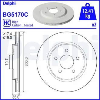 Гальмівний диск Delphi BG5170C