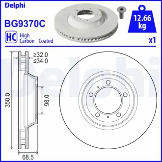 Гальмівний диск Delphi BG9370C
