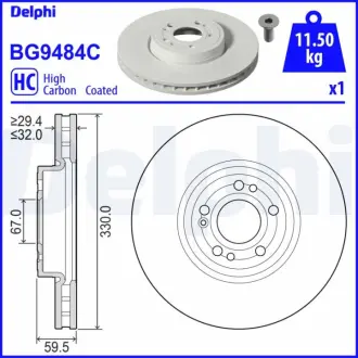 Гальмівний диск Delphi BG9484C
