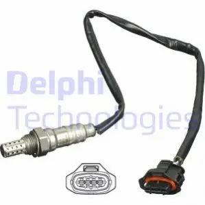 Лямбда-зонд (кількість дротів 4, 520мм) CHEVROLET AVEO, CRUZE, TRAX OPEL ASTRA J, ASTRA J GTC, INSIGNIA A, MOKKA / MOKKA X, ZAFIRA C 1.6/1.8 07.08- Delphi ES2042612B1 (фото 1)