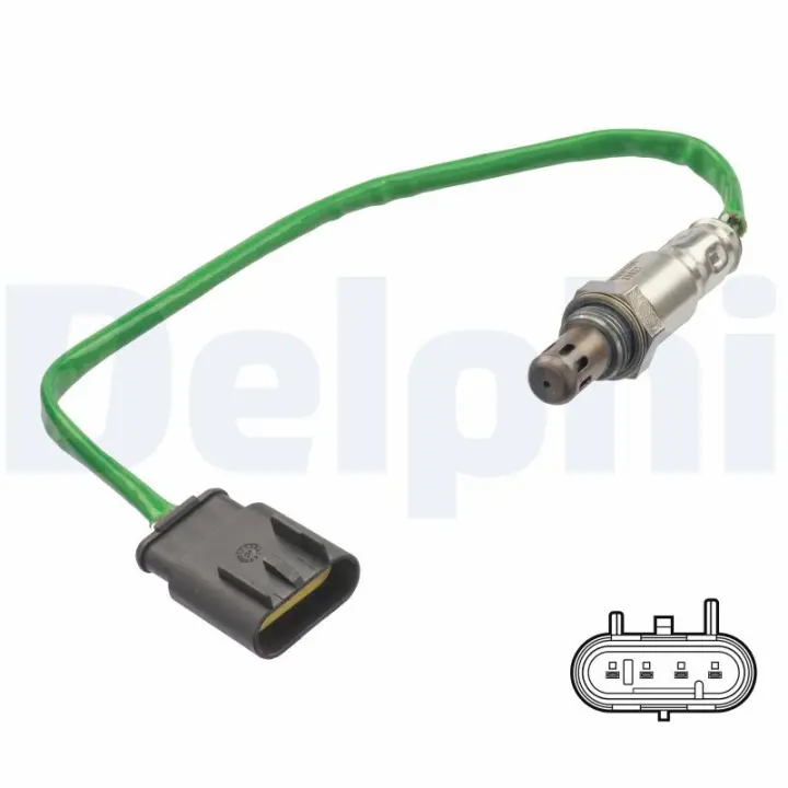 Лямбда-зонд (кількість дротів 4, 400мм) ALFA ROMEO GIULIETTA, MITO FIAT 500, 500 C, 500L, 500X, LINEA, PUNTO, TIPO JEEP RENEGADE LANCIA YPSILON 0.9-1.6 06.07- Delphi ES2106612B1 (фото 1)