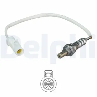 Лямбда-зонд (кількість дротів 4, 385мм) FORD B-MAX, FIESTA, FIESTA VI 1.25-1.6 06.08- Delphi ES2108712B1