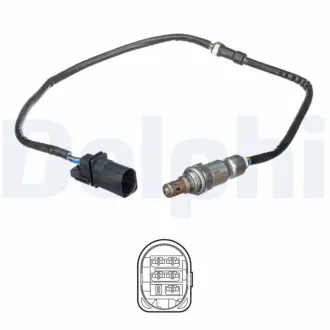 Лямбда-зонд (кількість дротів 5, 310мм) AUDI A1, A3 SEAT ALTEA, ALTEA XL, IBIZA IV, IBIZA IV SC, IBIZA IV ST, LEON, TOLEDO IV SKODA FABIA II, OCTAVIA II, RAPID, ROOMSTER 1.2/1.2LPG 11.08-05.22 Delphi ES2109112B1