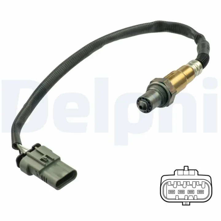 Лямбда-зонд (кількість дротів 4, 338мм) MG HS, ZS OPEL ADAM, ASTRA K, CORSA E, INSIGNIA B, INSIGNIA B COUNTRY, INSIGNIA B GRAND SPORT, KARL, MOKKA / MOKKA X 1.0-1.5 07.14- Delphi ES2109412B1 (фото 1)