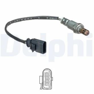 Лямбда-зонд (кількість дротів 4, 320мм) AUDI A1, A3 SEAT ALTEA, ALTEA XL, IBIZA IV, IBIZA IV SC, IBIZA IV ST, LEON, TOLEDO IV SKODA FABIA II, OCTAVIA II, RAPID, ROOMSTER 1.2/1.2LPG 07.09-05.22 Delphi ES2109712B1