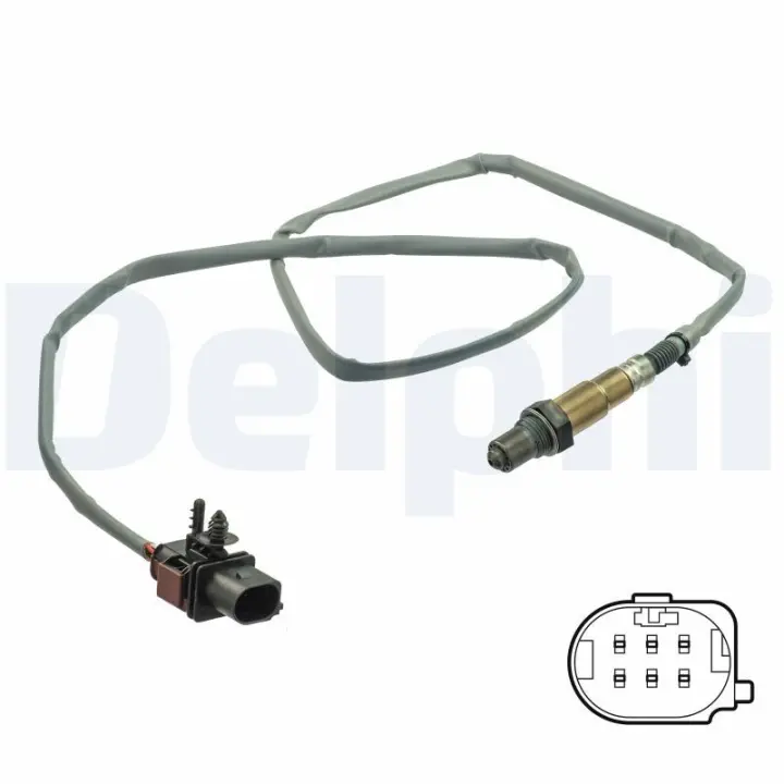Лямбда-зонд (кількість дротів 5, 1242мм) AUDI A3, TT SEAT LEON, LEON SC, LEON ST SKODA OCTAVIA III VW GOLF ALLTRACK VII, GOLF SPORTSVAN VII, GOLF VII, XL1 0.8DH/1.8/2.0D 04.12- Delphi ES2110112B1 (фото 1)