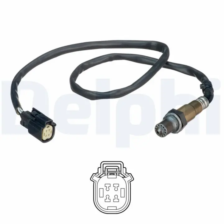 Лямбда-зонд (кількість дротів 4, 775мм) FORD B-MAX, ECOSPORT, FIESTA VI, TOURNEO COURIER B460, TRANSIT COURIER B460, TRANSIT COURIER B460/MINIVAN 1.0 08.12- Delphi ES2112612B1 (фото 1)