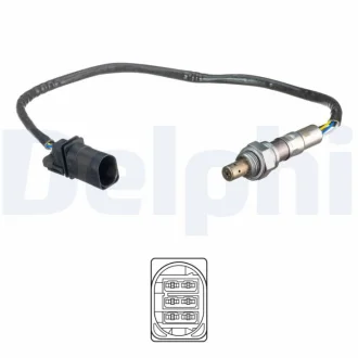 Лямбда-зонд (кількість дротів 6, 330мм) SEAT CORDOBA, IBIZA III SKODA FABIA I, FABIA I PRAKTIK VW POLO IV 1.4 10.99-04.12 Delphi ES2113212B1