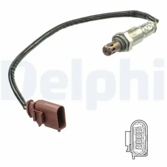 Лямбда-зонд (кількість дротів 4шт довжина 440мм) AUDI A3 CHEVROLET EPICA HONDA CIVIC VI MASERATI QUATTROPORTE VI NISSAN X-TRAIL I SEAT ALTEA, ALTEA XL, LEON, TOLEDO III CAXA-YD22ETI 09.94- Delphi ES2118712B1