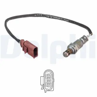 Лямбда-зонд (кількість дротів 4, 450мм) AUDI A1 SEAT IBIZA IV, IBIZA IV SC, IBIZA IV ST, TOLEDO IV SKODA FABIA III, RAPID VW POLO V, POLO V/HATCHBACK 1.0 08.14-12.22 Delphi ES2122412B1
