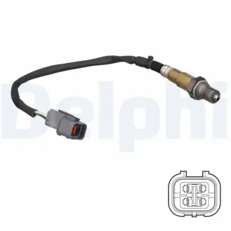 Лямбда-зонд (кількість дротів 4шт довжина 351мм) CHEVROLET EPICA HYUNDAI I20 ACTIVE, I20 II NISSAN X-TRAIL I G4LA-YD22ETI 06.01- Delphi ES2126512B1