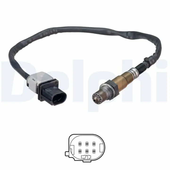 Лямбда-зонд (кількість дротів 5шт довжина 500мм) VOLVO S60 II, V60 I, V70 III, V70 III/KOMBI, XC60 I, XC70 II D5204T2-D97PHEV 08.07-07.18 Delphi ES2130212B1 (фото 1)