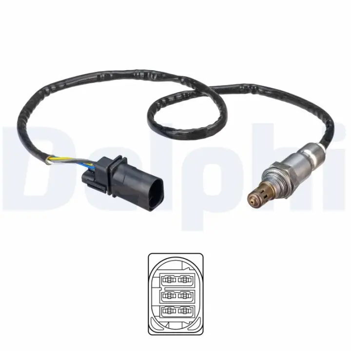 Лямбда-зонд (кількість дротів 5, 500мм) CHEVROLET TRAX OPEL ASTRA J, ASTRA J GTC, MERIVA B, MOKKA / MOKKA X, ZAFIRA C 1.6D 08.13- Delphi ES2130312B1 (фото 1)