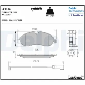 Гальмівні колодки, дискові Delphi LP3136