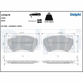 Комплект гальмівних колодок Delphi LP3679