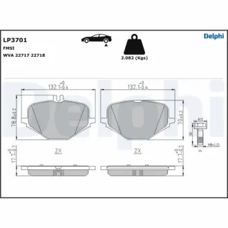 Комплект гальмівних колодок Delphi LP3701