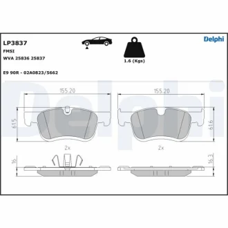 Автозапчасть Delphi LP3837